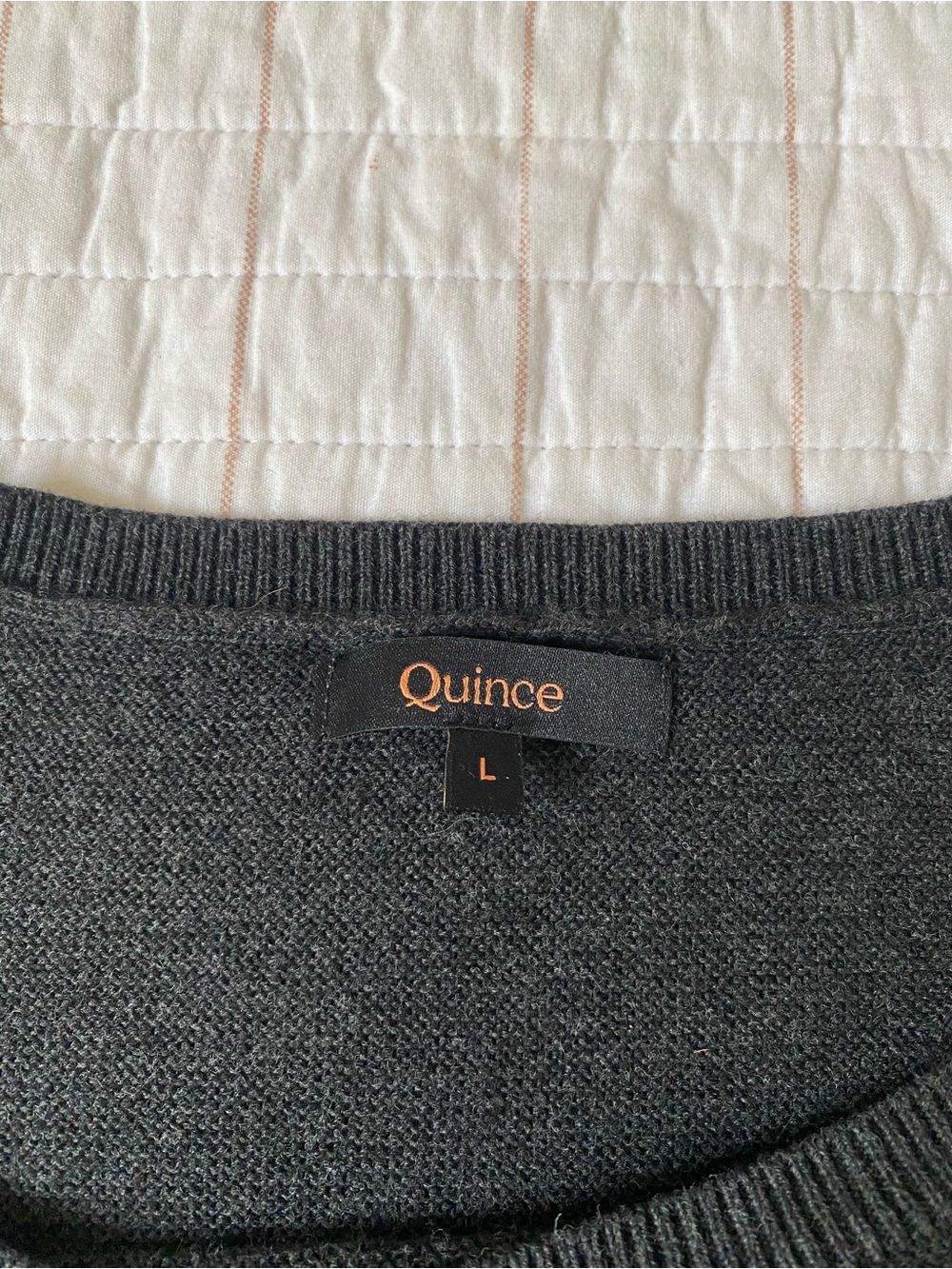 Quince Lightweight Cotton Link Stitch Dolman Sweater, Size Large - Picture 2 of 8